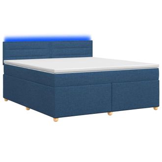 vidaXL Letto Box Spring Con Materasso Blu 140 X 200 Cm Tessuto Vidaxl