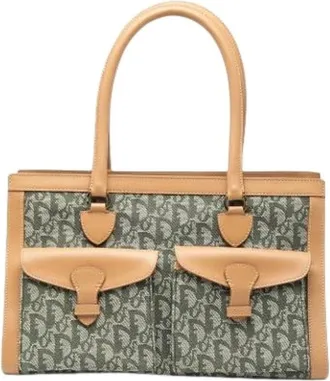 Dior Pre-owned Handbags, female, Green, Size: ONE SIZE Pre-owned Canvas Tote