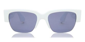 Alexander McQueen AM0405S 004 Mens Sunglasses White Size 54