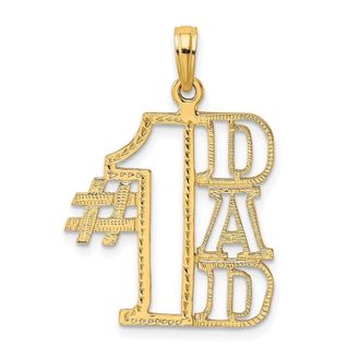 Diamond2Deal 14k Yellow Gold 1 DAD Cut-out Charm Pendant