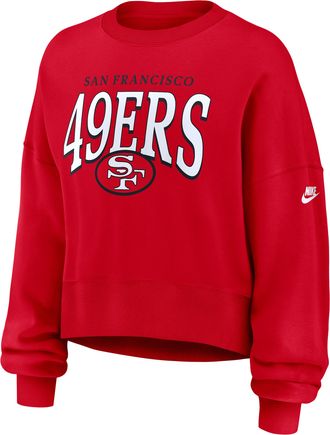 Nike San Francisco 49ers Rewind Phoenix Nike Womens NFL Oversized Pullover Crew in Red | 01D765N73V-NYG