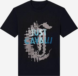 Just Cavalli Baumwoll-T-Shirt mit Logo-Print