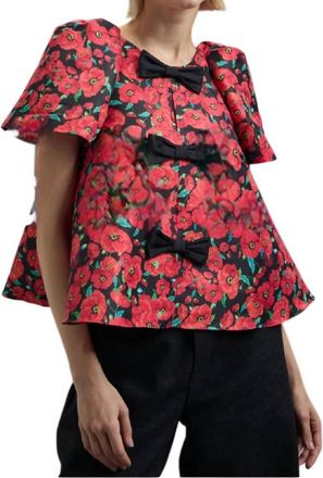 Kika Vargas Georgia Top In Red Poppy