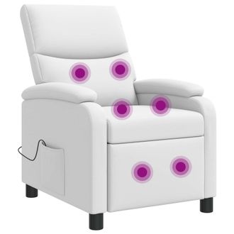 vidaXL Vidaxl Poltrona Massaggiante Bianco Similpelle
