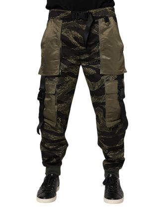 Dolce & Gabbana Mens Multicolor Cargo Camouflage Pants Cotton Nylon Polyester