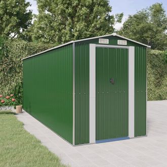 Berkfield Home Garden Shed Green 192x523x223 cm Galvanised Steel | Size: 192 x 523 x 223 cm
