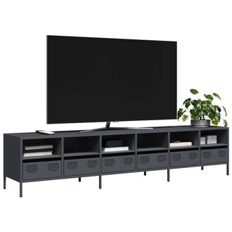 Berkfield Home TV Cabinet Anthracite 202x39x43.5 cm Cold-rolled Steel in Black