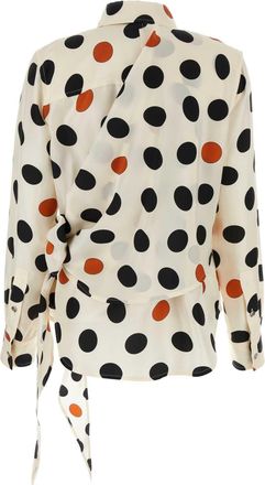 Bottega Veneta Womens Printed Silk Shirt - Ivory - Size EU 34 (Womens)