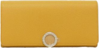 Bulgari Yellow Leather Long Wallet (Bi-Fold) (Pre-Owned)