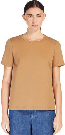 Max Mara Nancy T-shirt met M-borduurwerk - Dames - T-shirts - Bruin - L - Katoen - Tops