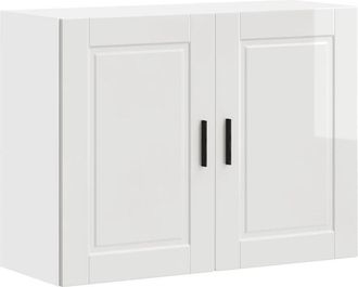 vidaXL Vidaxl - Armario pared cocina Porto madera ingeniería blanca alto brillo