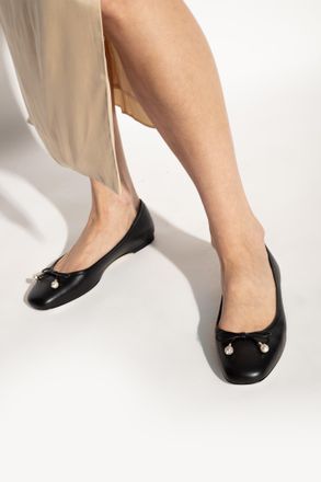 Jimmy Choo London Elme Leather Ballet Flats, Womens, Black