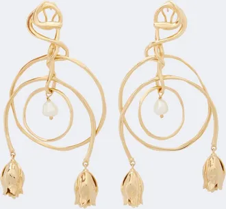Chlo&eacute; Chlo&eacute; Orecchini pendenti floreali con perle bijoux