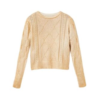 Desigual Round-neck Knitwear, female, Yellow, Size: L Desigual Women Knitwear