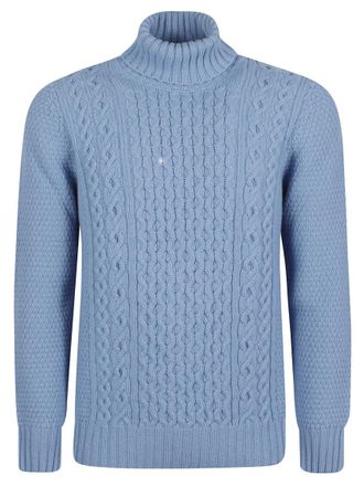 Drumohr Blue High-neck Sweater