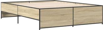 vidaXL Bed Frame without Mattress Sonoma Oak 140x200 cm Vidaxl