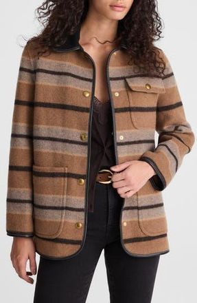 Madewell Stripe Chore Jacket in Rustic Umber at Nordstrom Rack, Size Xx-Small