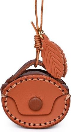 OLD TREND Oval Genuine Leather Two Tone Mini Charm in Camel at Nordstrom