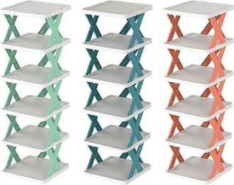 Trade Shop Trade Shop - Estante De Escala Espacio De Almacenamiento Modular Ahorro 6 Estantes 81 X 26 X 24 Cm