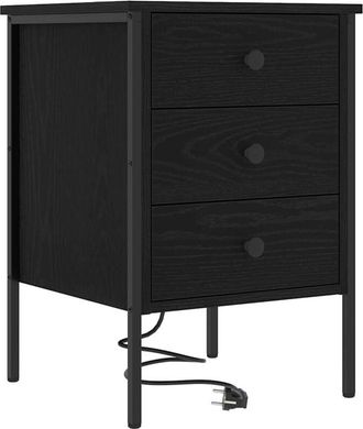 vidaXL Armario de Noche con cajón Roble negro 42 x 41 x 61 cm Vidaxl