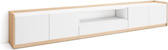 Skraut Home Mueble tv efecto madera blanco y roble 310x37x50cm