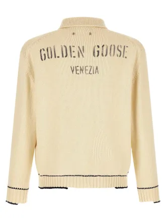 Golden Goose Mens White Cotton Polo Shirt