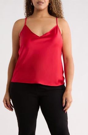 Renee C Satin V-Neck Camisole in Red at Nordstrom Rack, Size 3 X