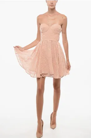Elisabetta Franchi Vestito Corpetto in Tulle con Tessuto Floccato taglia 40