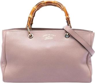 Gucci Pre-owned Handbags, female, Pink, Size: ONE SIZE Pre-owned Medium Bamboo Shopper