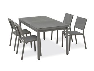 DCB Garden Dania - Conjunto De Comedor De 4 Plazas En Aluminio Dcb Garden