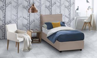 Talamo Italia Talamo Italia - Cama Individual Cristina, Cama Contenedor Con Tapizado En Ecopiel, 100% Made In Italy, Apertura Frontal, Adecuado Para Colch&oacute;n 80x200 