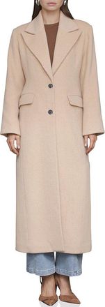 Avec Les Filles Wide Shoulder Wool-Blend Tailored Coat