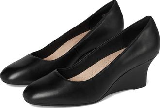 Clarks Olivette Pearl High Womens Heels Black Leather : 11 B - Medium, Leather/Rubber