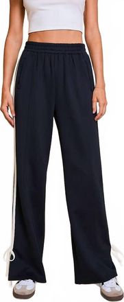 Le Lis Blanc Deux Track Pants With Bow Detail In Dark Navy