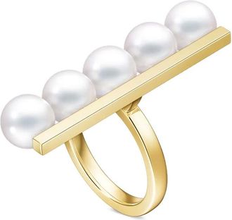 Tasaki Anello Collection Line Balance Plus in oro giallo 18 carati con perla Akoya