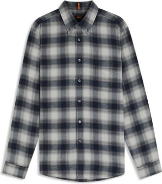 Boss Orange by Hugo Boss Overhemden, Heren, Veelkleurig, S, Stijlvol Oranje Overhemd