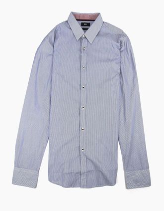 HUGO BOSS Mens Hugo Boss Ronny 36 Modern L/s Shirt Blue/white SA30 - Blue/Multi - Size: 44