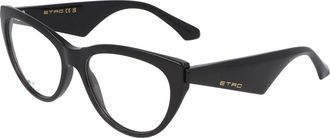 Etro Cat Eye Acetaat Montuur Brillen - unisex - Brillen - Zwart - 55 MM - Accessoires
