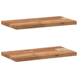 Berkfield Home Floating Shelves 2 pcs 40x20x2 cm Oil Finished Solid Wood Acacia in Brown | Size: 40 x 20 x 2 cm