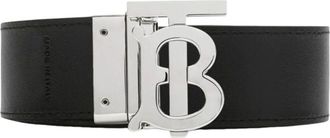 Burberry Check Reversible Belt Beige Silver 8122297