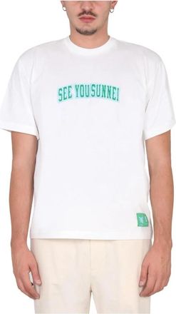Sunnei SEE Younne! Graphic T-Shirt - Heren - T-shirts - Wit - XL - Katoen - Tops