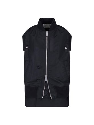 sacai Gilet In Twill Di Nylon