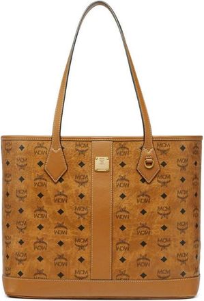 MCM New Medium Liz Shopper in Visetos in Cognac at Nordstrom