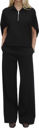 Rosetta Getty Zip Up Cocoon Caftan Top In Black