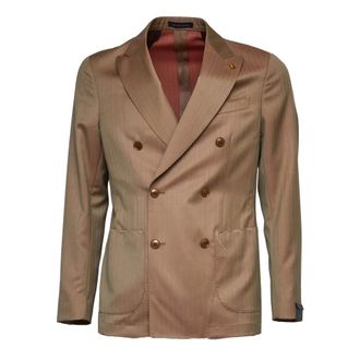Sartoria Latorre Blazers, male, Beige, Size: 2XL Doppiopetto Punta lancia Blazer