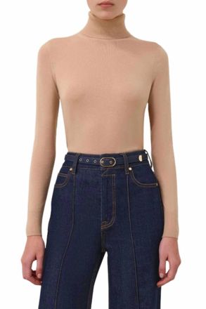 Zimmermann Cashmere Turtleneck Sweater In Biscuit