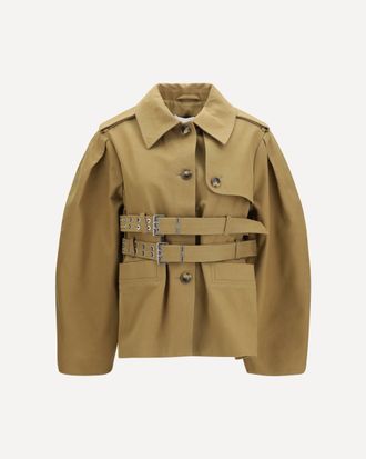 Ganni Canvas Jacket with double belt Female 38