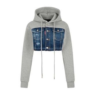 Dsquared2 Hoodies & sweatvesten, Dames, Veelkleurig, M, Leer, Dsquared 2 Sweaters
