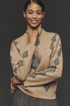 Retrof&ecirc;te Alberte Wool Cashmere Argyle Sweater