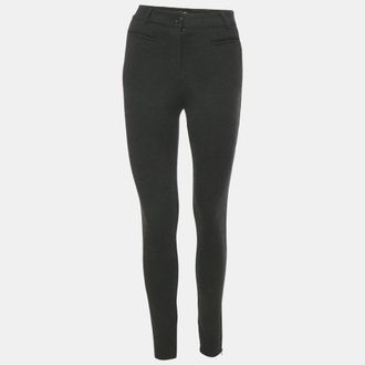 Dolce & Gabbana Black Viscose Blend Stretch Slim Fit Trousers S